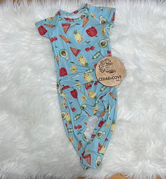 Garden veggie bamboo romper