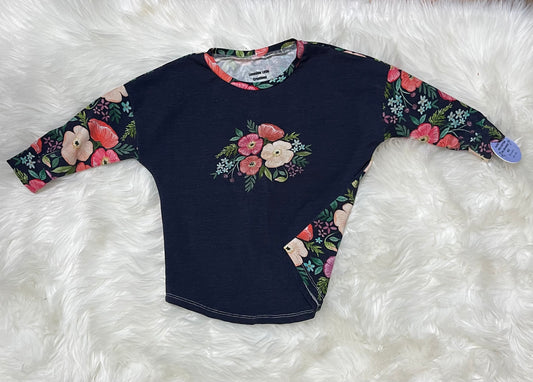 Navy floral dolman