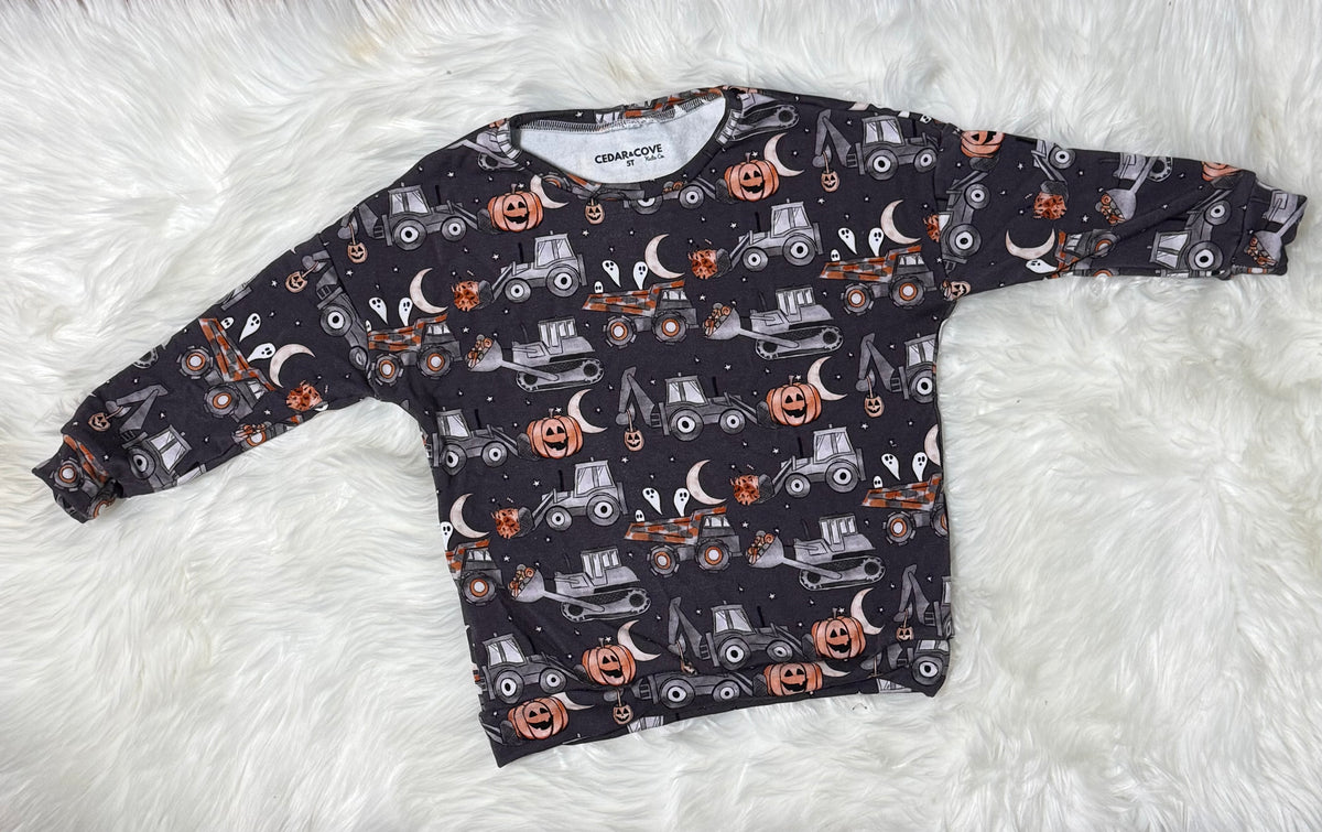 Halloween Construction Truck Fleece Sweatshirt