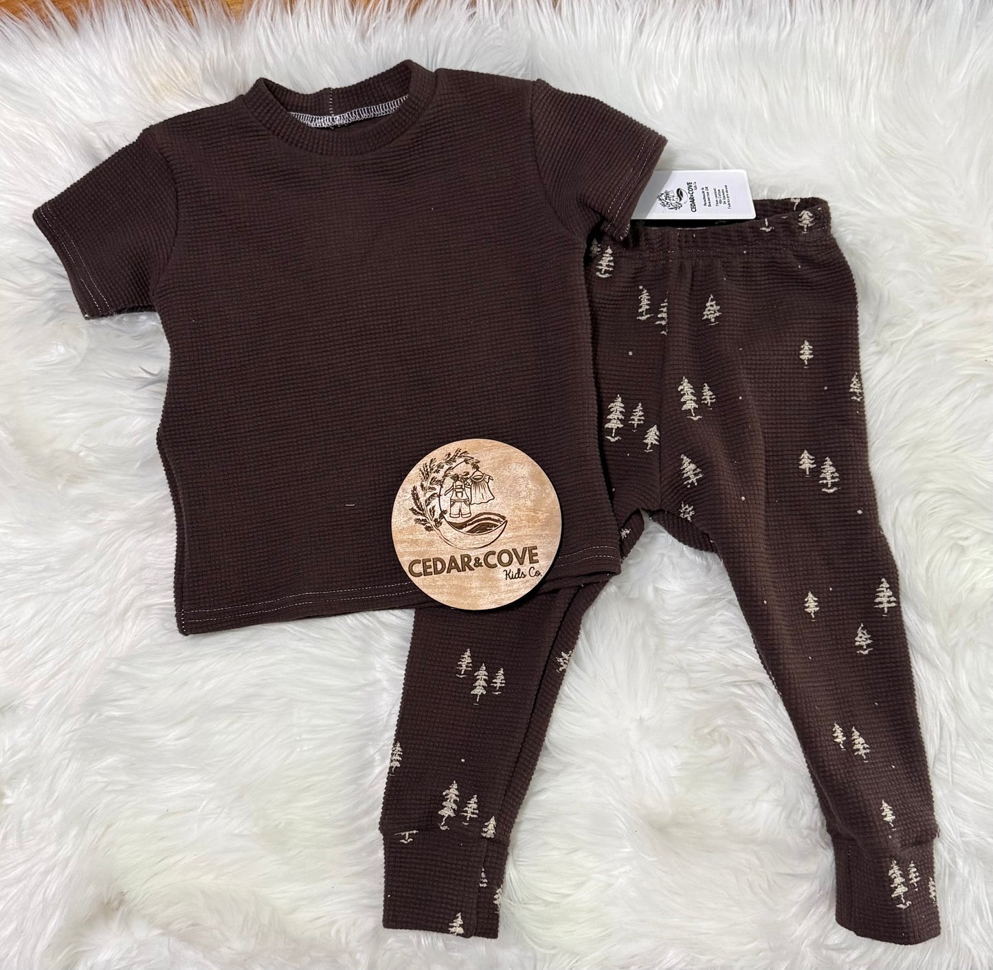 Brown Tree Waffle Lounge Set
