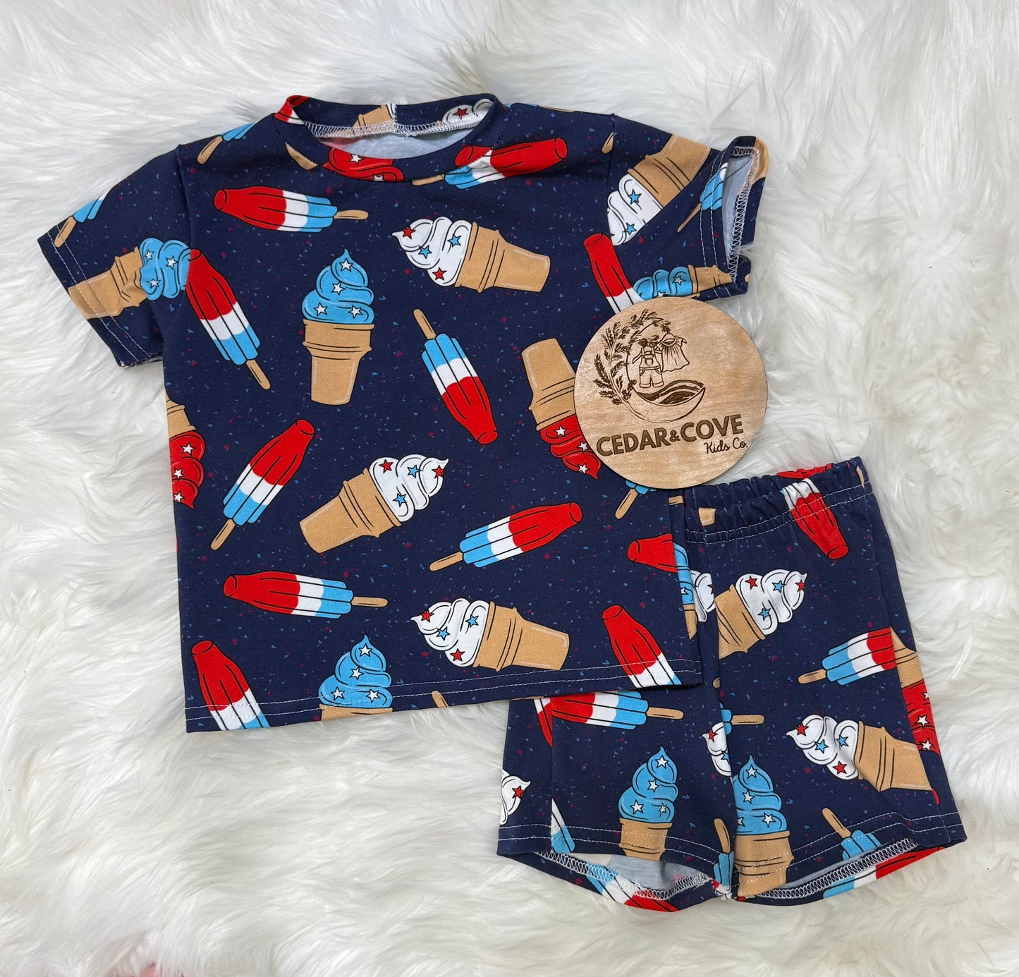 Patriotic Icecream lounge set (12-18M, 2T, & 4T only)
