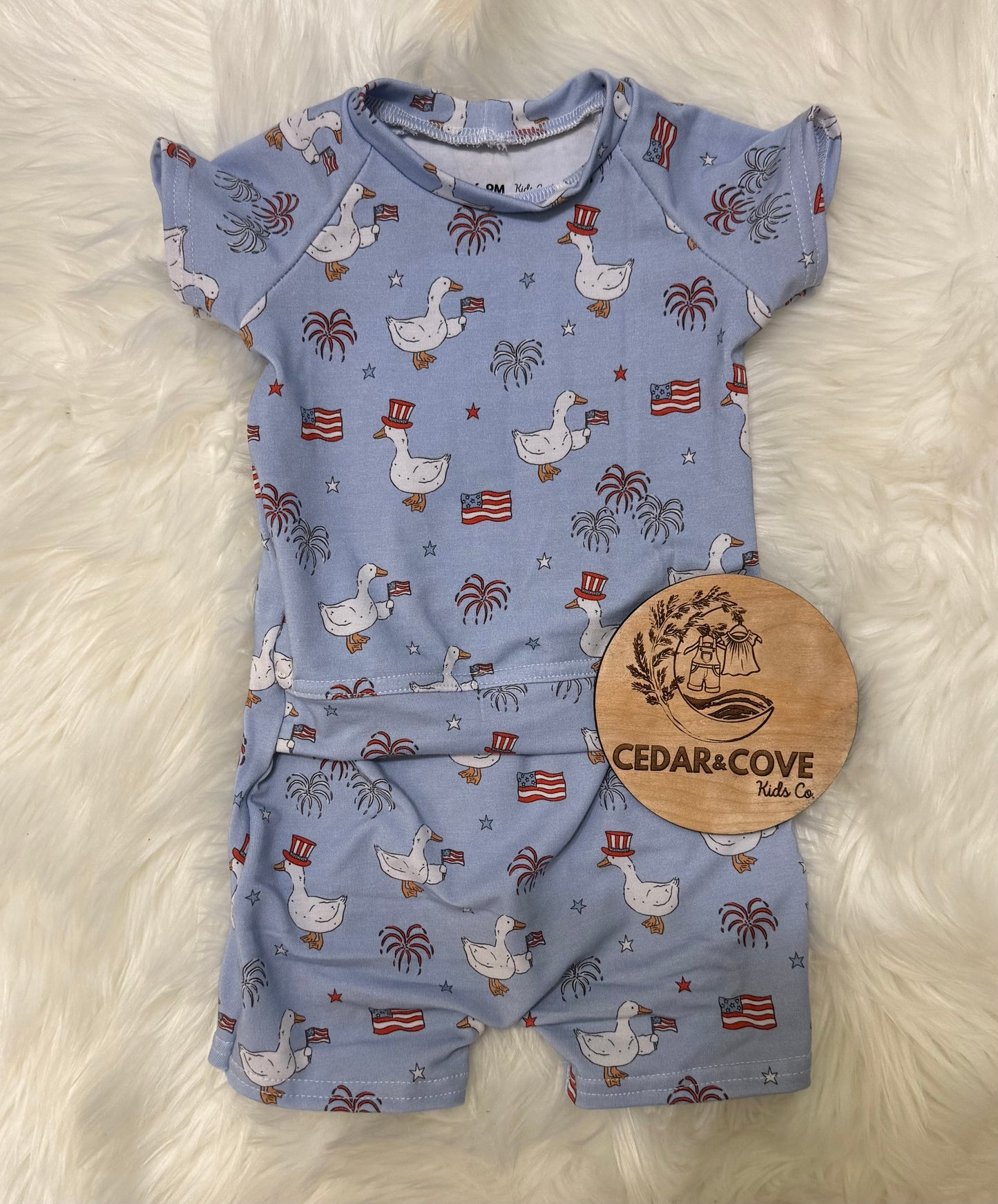 Patriotic Goose Envelope Romper
