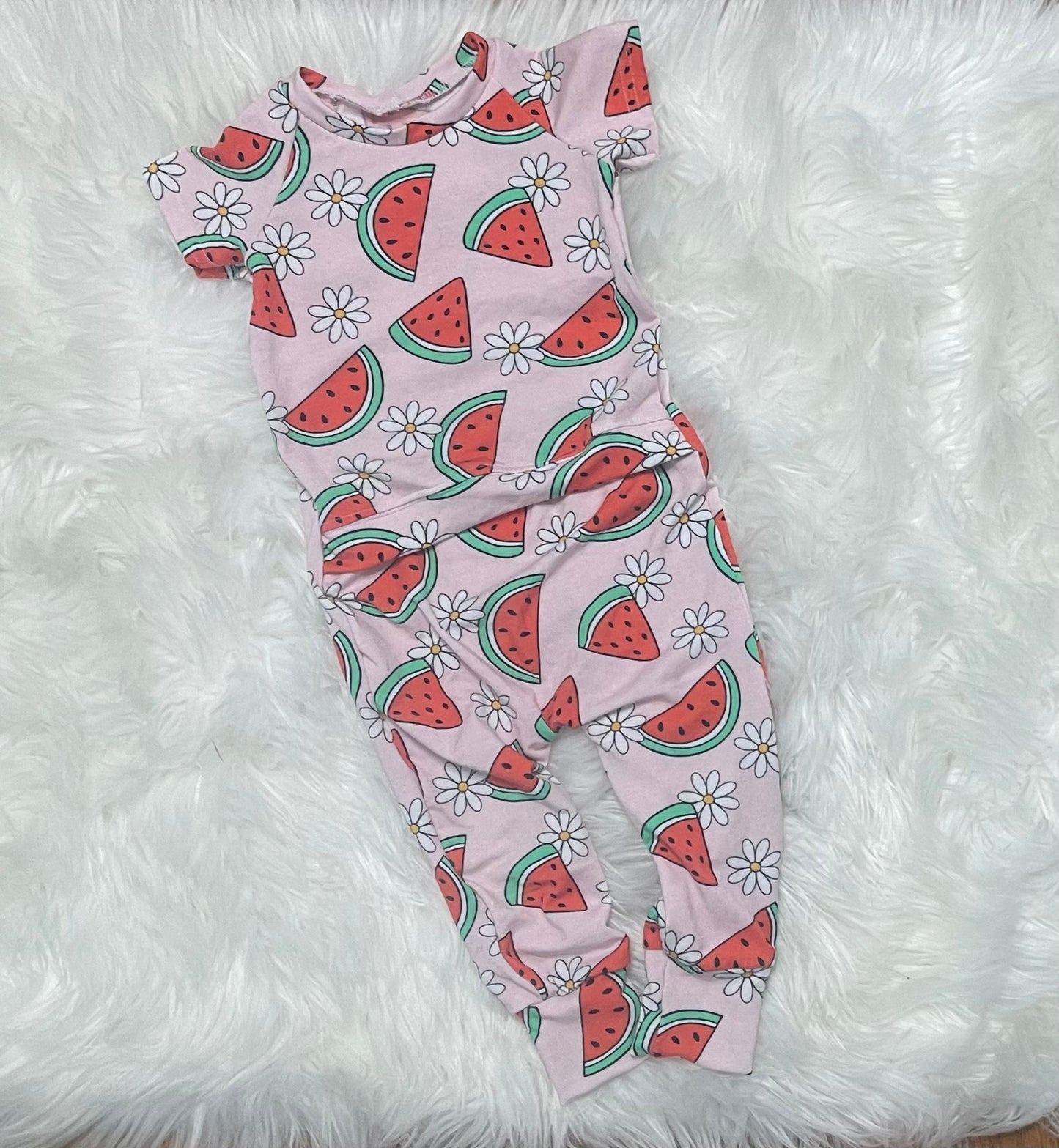 Watermelon bamboo envelope romper