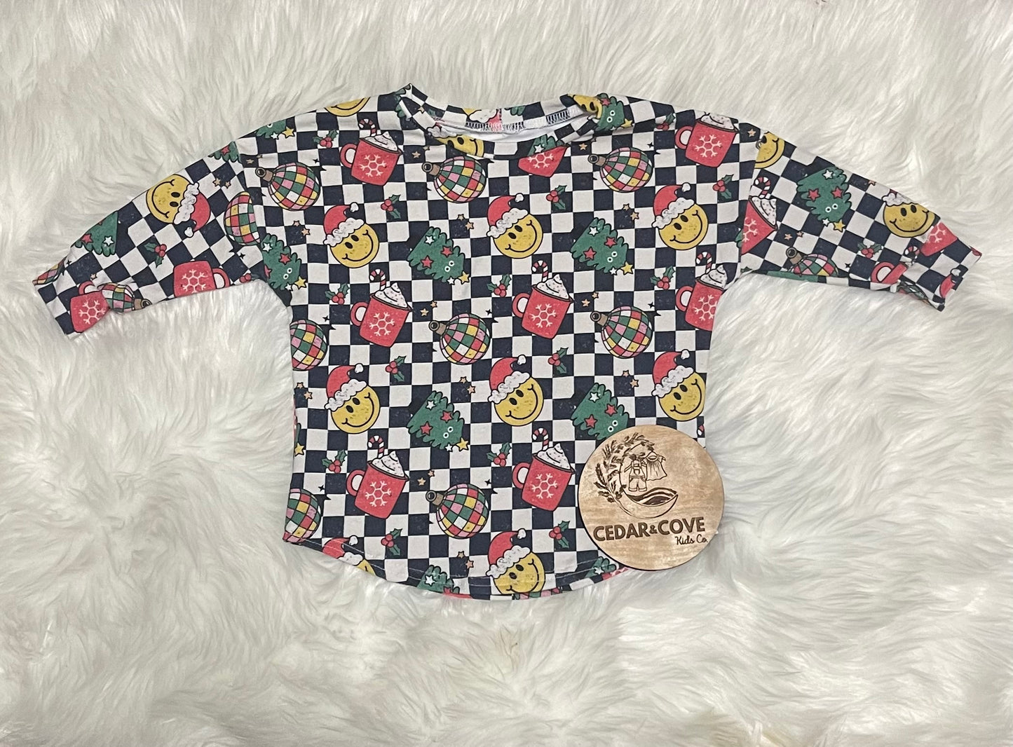 Christmas check dolman