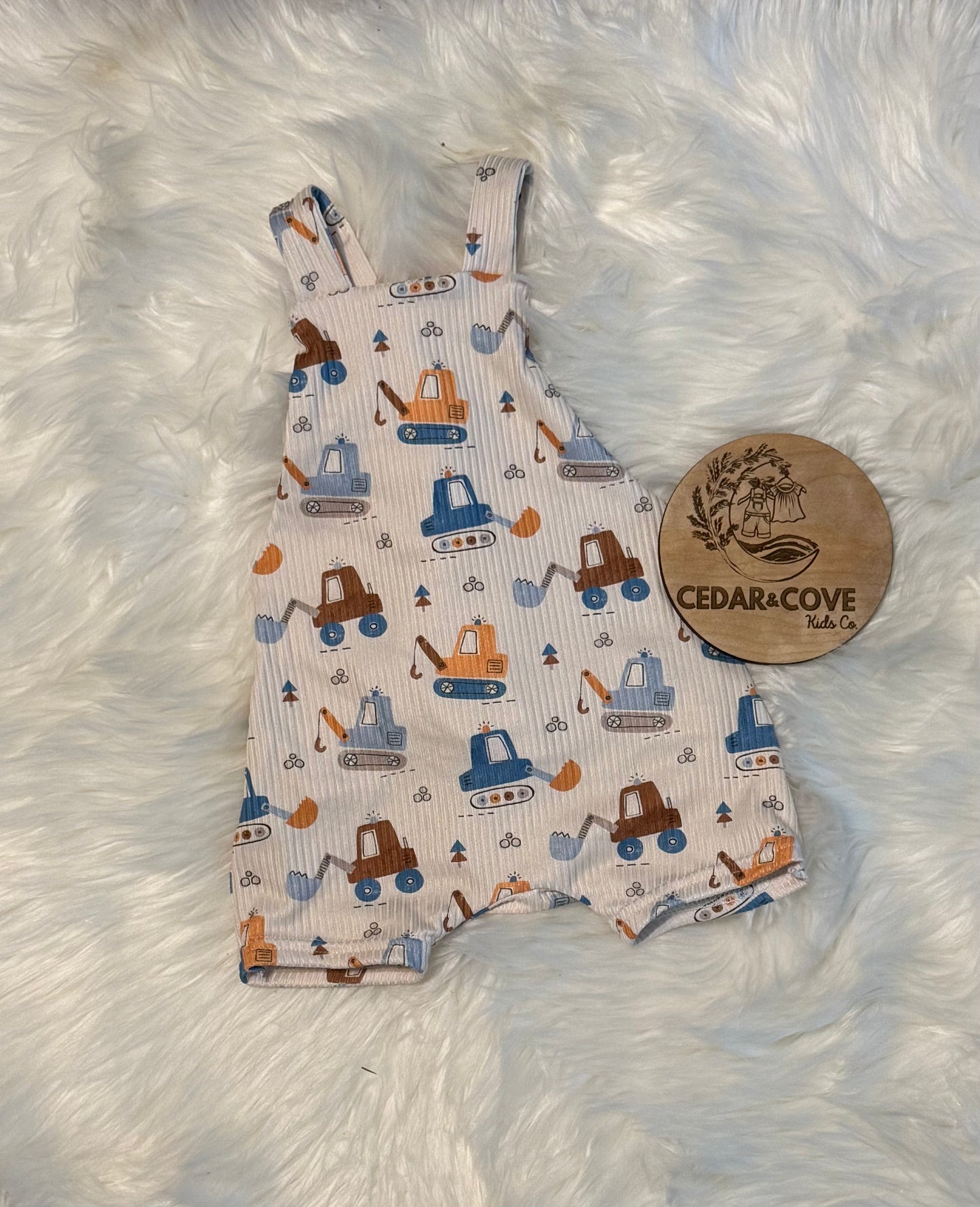 Ribbed Truck Overall Romper