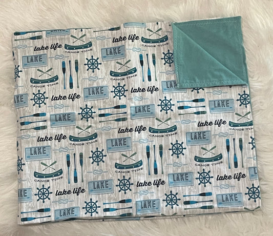 Lake life toddler blanket
