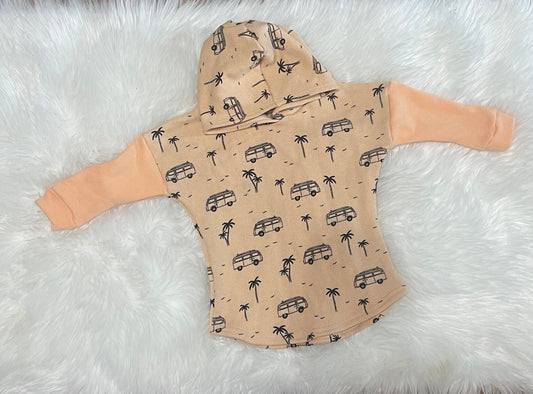 Peach beach vans hooded dolman