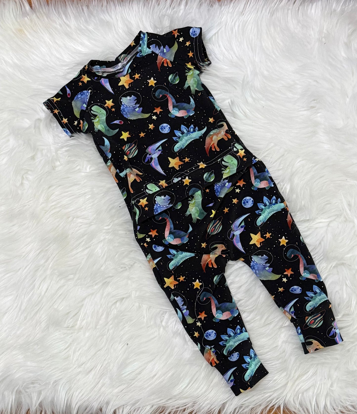 Space Dino bamboo romper