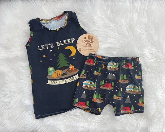 Camping boy shorts only