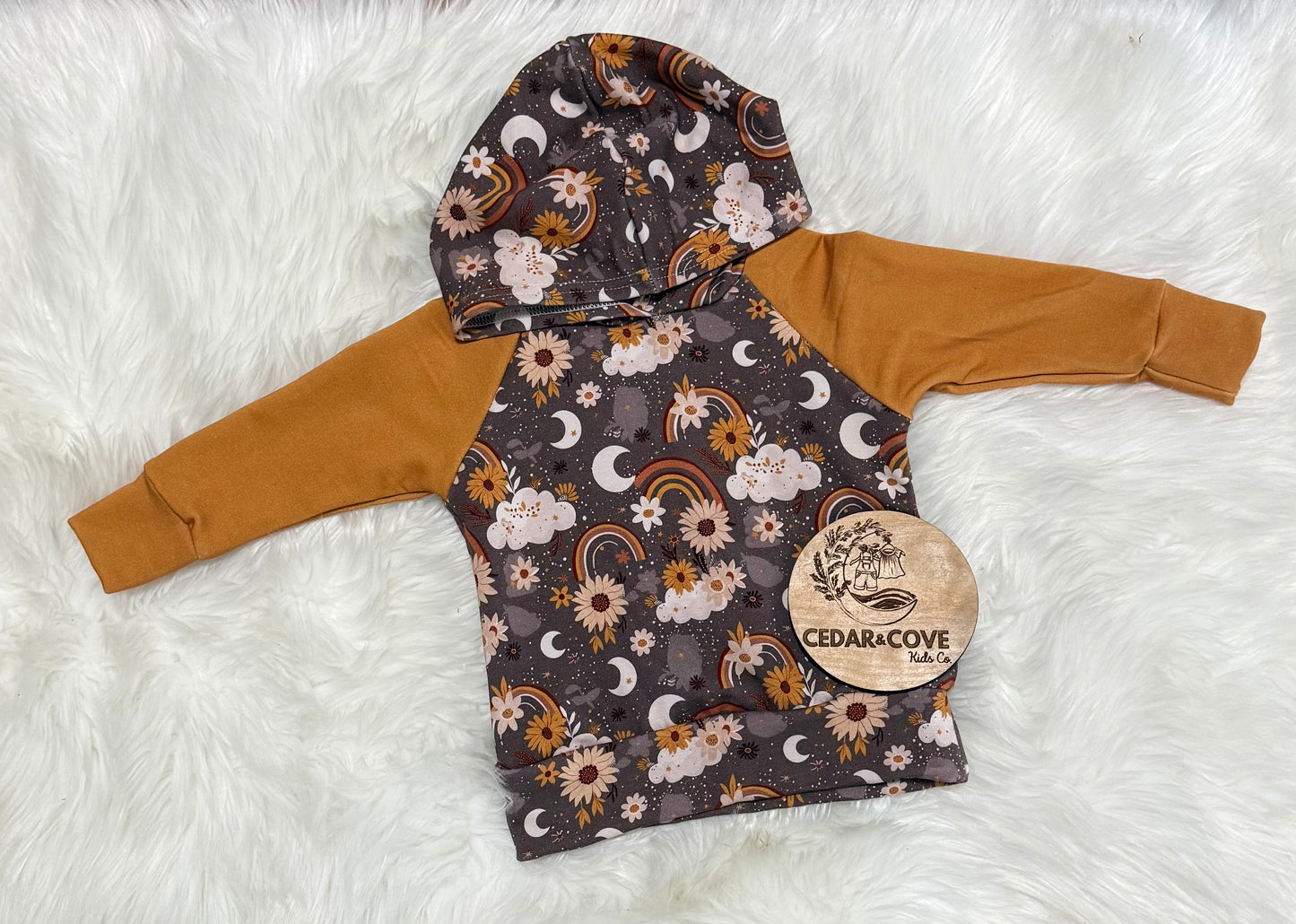 Boho Rainbow Hooded Raglan