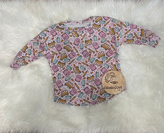 Pink back to school bamboo dolman