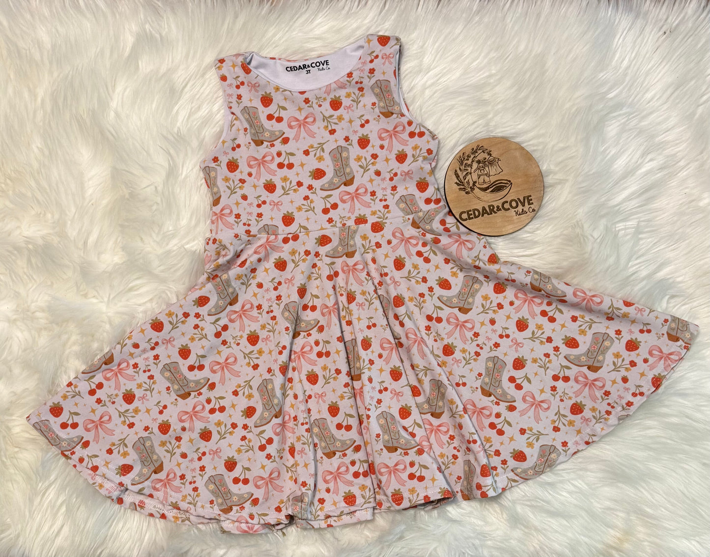 Strawberry boots dress