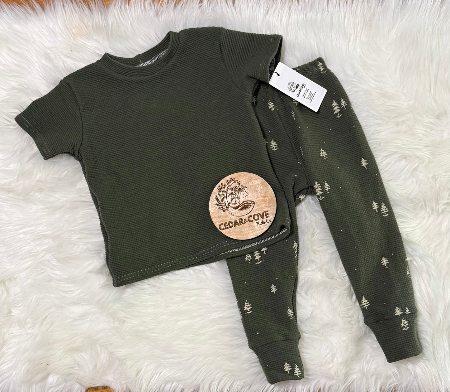 Green Tree Waffle Lounge Set