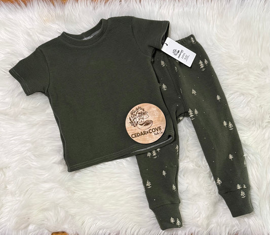 Green Tree Waffle Lounge Set