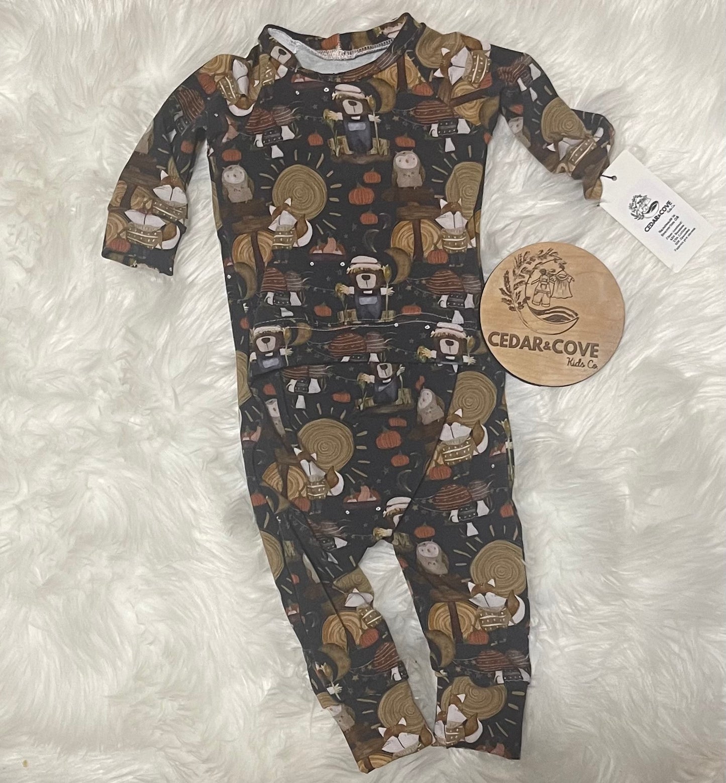 Fall Bear romper