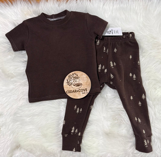 Brown Tree Waffle Lounge Set