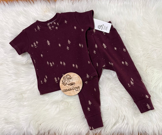 Purple Tree Waffle Lounge Set