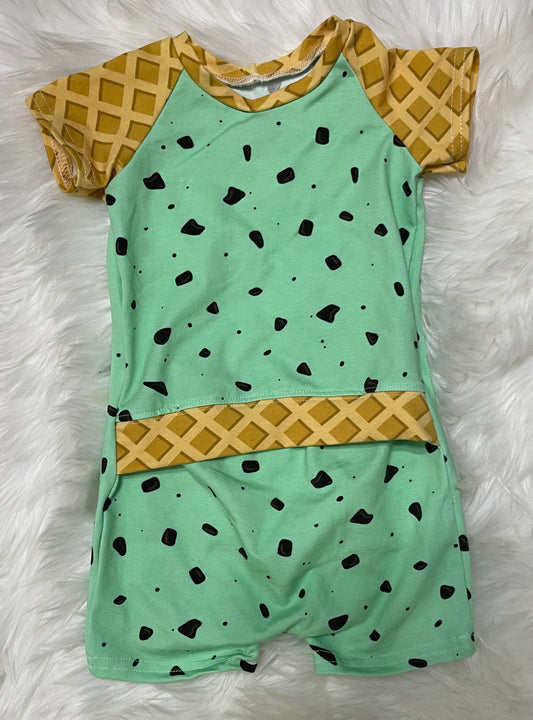 Mint chip ice cream envelope romper