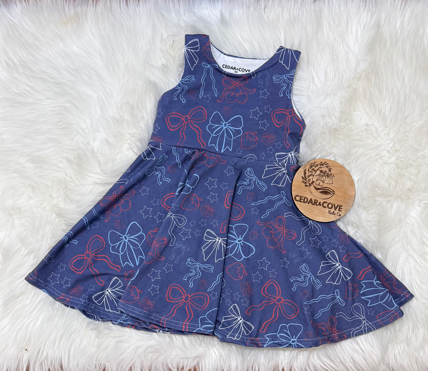 Patriotic Bows twirl dress