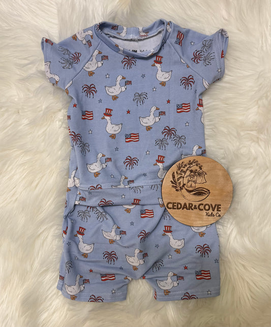Patriotic Goose Envelope Romper