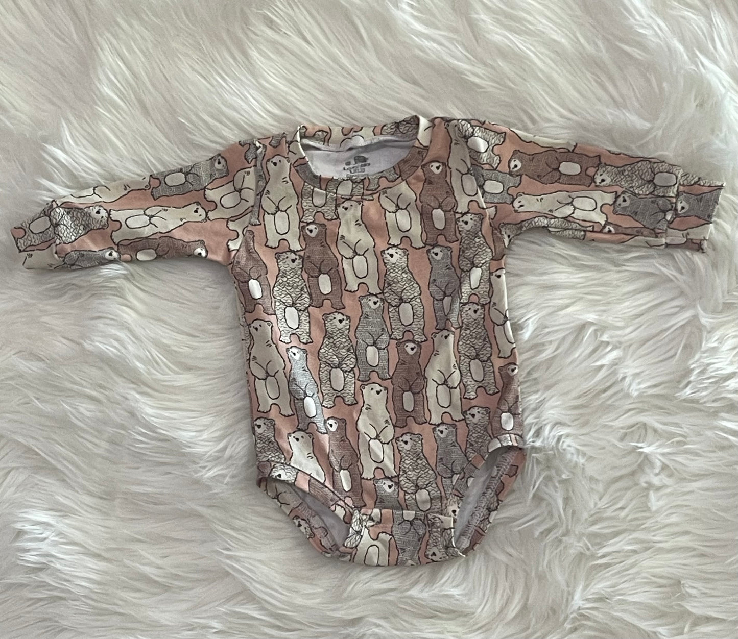 Pink bear onsie 0-3m