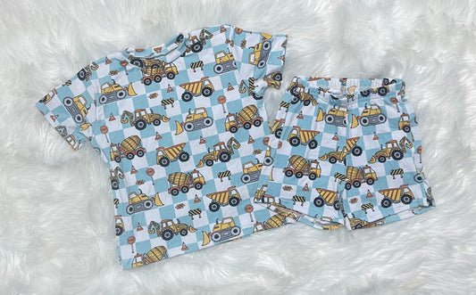Checkered trucks bamboo lounge set