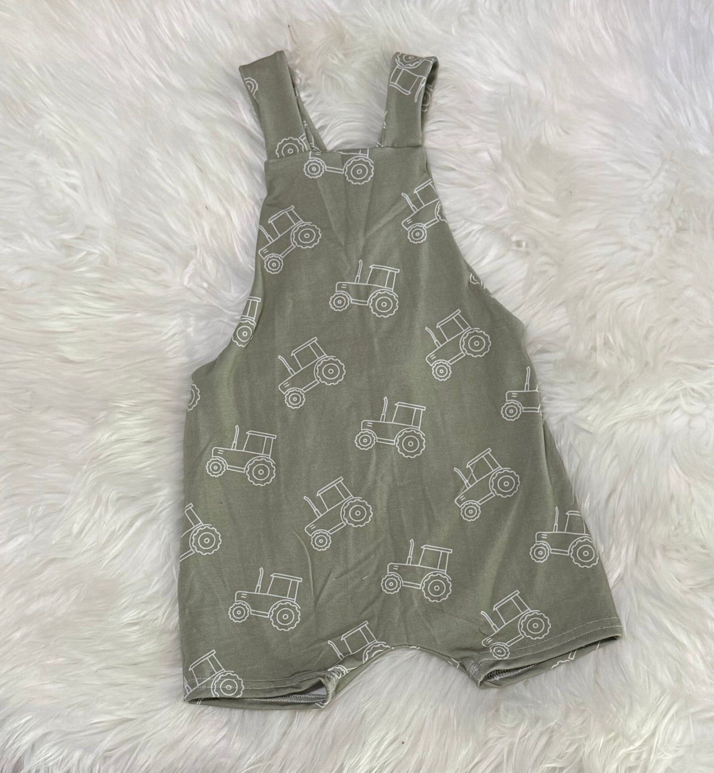 Tractor bamboo overall romper