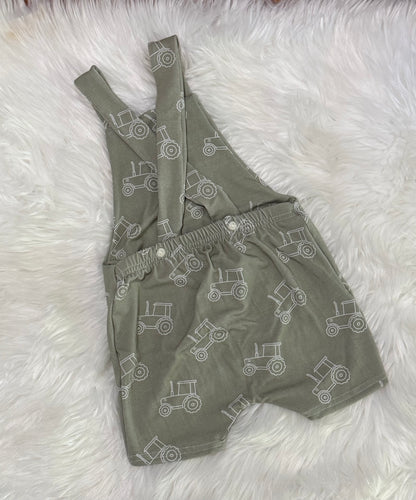 Tractor bamboo overall romper
